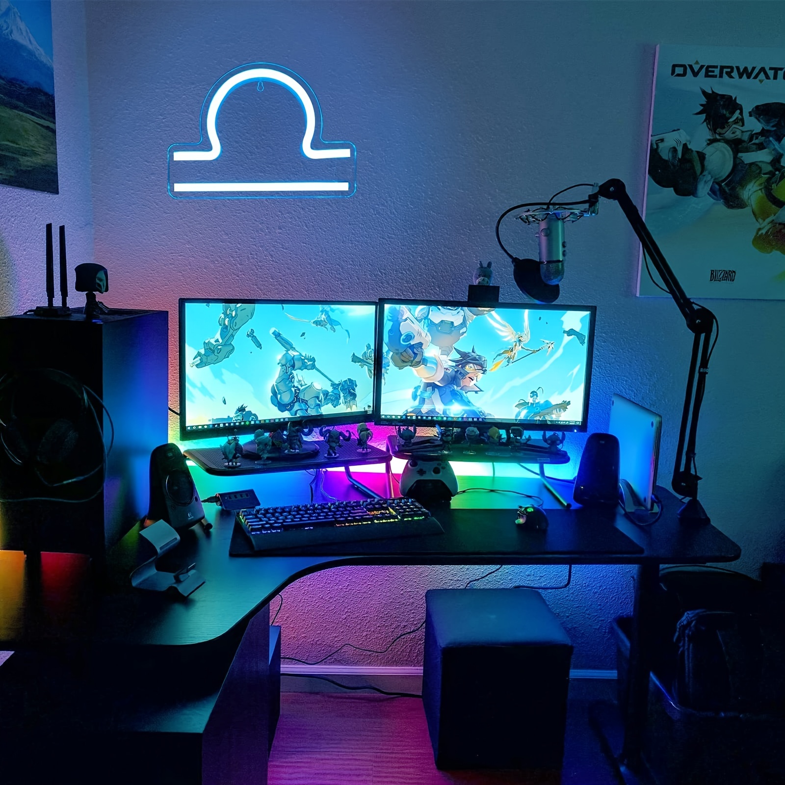 1 pc The Libra LED Neon Sign, Astrology Horoscope Ambiance Wall Decoration Neon Sign for Home, Party, Living Room, Bar, Club, Game Room, as Birthday, Holiday Gift, Bedroom and Home Wall Decoration, USB Powered Illuminated Sign Hanging Unit, 5V USB Power Supply - 图片 2