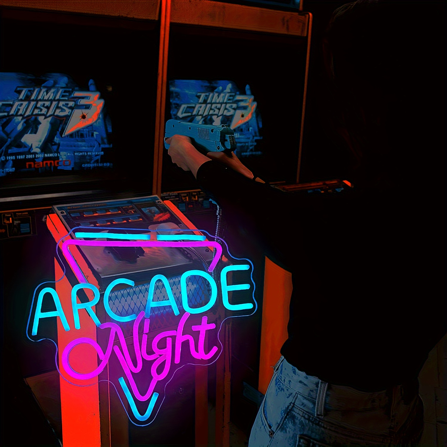 1 pc Arcade Night LED Neon Sign, Ambient Wall Decor Neon Sign for Home, Party, Living Room, Bar, Club, Game Room, as Birthday, Holiday Gift, Bedroom and Home Wall Decoration, USB Powered Illuminated Sign Hanging Unit, 5V USB Power Supply - 图片 5