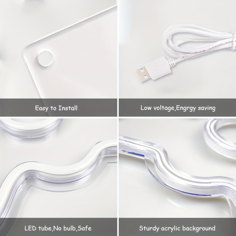 1 pc Love You To The Moon And Back LED neon sign, 3D engraving, ambient wall decoration neon sign for bars, parties, offices, homes, clubs, living rooms, bedrooms and home wall decorations, preferred choice for friends and family's birthday and holiday gifts, USB powered illuminated sign hanging device, 5V USB power supply - 图片 7