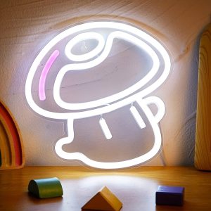 1 pc Mushroom Cute LED Neon Sign, Ambient Wall Decoration Neon Sign for Home, Party, Living Room, Bar, Club, Game Room, as Birthday, Holiday Gift, Bedroom and Home Wall Decoration, USB Powered Illuminated Sign Hanging Unit, 5V USB Power Supply