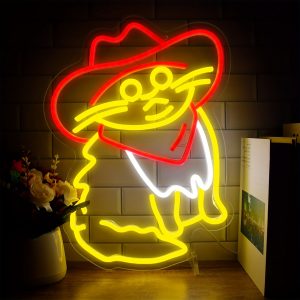 1 pc Red Cowboy Hat Cat LED Neon Sign, Wall Decor Neon Sign for Home, Club, Living Room, Kids Store, Game Room, Game Room, Men's Cave, Birthday Party Gifts, Bedroom and Home Wall Decor, 5 V USB Power Supply