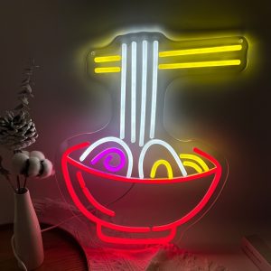 1 pc Ramen LED Neon Sign, Ambient Wall Decor Neon Sign for Kitchen, Party, Living Room, Dining Room, as Birthday, Holiday Gift, Bedroom and Home Wall Decor Neon Sign, 5V USB Power Supply