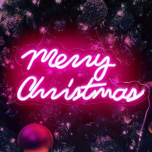 1 pc Rose Merry Christmas Wall Neon Sign, Dimmable LED Christmas Atmosphere Wall Decor Neon Sign, Perfect for Christmas Parties, Bedrooms, Birthday Parties, Bars, Shops, Game Rooms, Clubs, Rooms, Friends Gatherings Wall Decor, Top Choice as Birthday or Christmas Gift for Friends and Family, USB-Powered Illuminated Sign Hanging Kit, 5V USB Power Supply