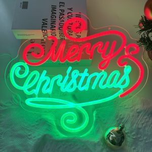 1 pc Merry Christmas Wall Neon Decoration, Dimmable LED Christmas Ambiance Wall Decoration Neon Sign, perfect for Christmas parties, bedrooms, birthday parties, pubs, shops, games rooms, clubs, rooms, friends party wall decorations, as a friend's family birthday, Christmas gift preferred, USB powered light up sign hanging unit, 5V USB power supply