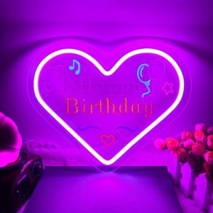 1 pc Happy Birthday Neon Sign, 3D Engraving, LED Neon, suitable for birthday parties, events, children's rooms, bedrooms, living rooms and home decorations, unique and ideal gift for birthdays, parties, ceremonies, children's day, housewarming, etc.