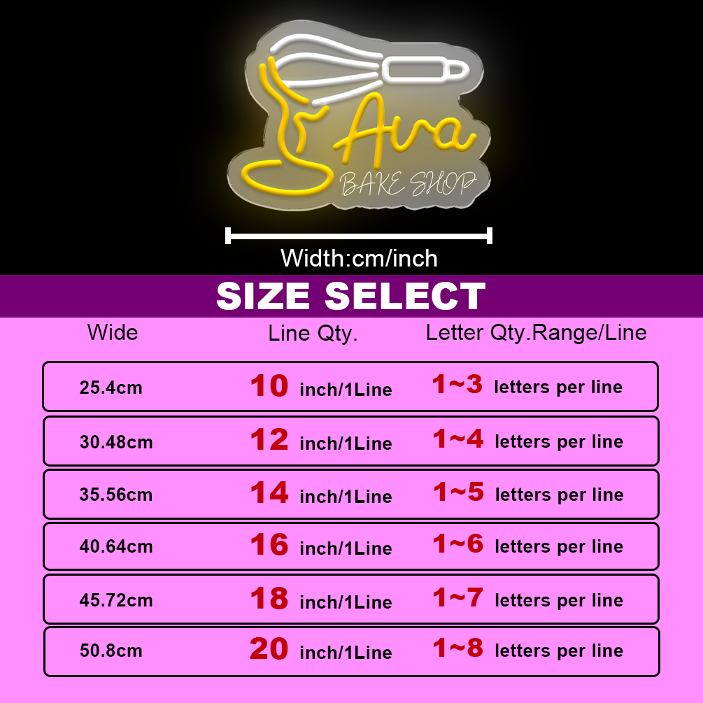 Custom neon sign featuring a whisk and name, personalised baking LED neon light, perfect for restaurants, bakeries, DIY parties, kitchens, living rooms and home décor. An ideal unique gift for DIY parties, bakeries, housewarming celebrations and more! - 图片 3