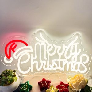 1 pc Merry Christmas Wall Neon Decoration, Dimmable LED Christmas Ambiance Wall Decoration Neon Sign, perfect for Christmas parties, bedrooms, birthday parties, pubs, shops, games rooms, clubs, rooms, friends party wall decorations, as a friend's family birthday, Christmas gift preferred, USB powered light up sign hanging unit, 5V USB power supply
