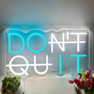 1 pc Don't Quit LED Neon Sign, Wall Decor Neon Illuminated Sign for Parties, Game Rooms, Gyms, Offices, Clubs, Bedrooms and Home Wall Decor Neon Sign, 5 V USB Power Supply