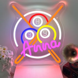 Customisable neon signs featuring billiards numbers and names, personalised LED neon lighting perfect for birthdays, games rooms, parties, bars, snooker clubs, and home décor. An ideal, one-of-a-kind gift for billiards enthusiasts, clubs, housewarming celebrations, and more!