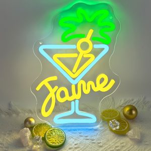 Customised wine glasses and name neon signs, personalised LED neon lighting perfect for games rooms, man caves, bars, parties, bedrooms, living rooms and home décor. An ideal unique gift for birthdays, celebrations, housewarmings and more!