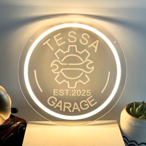 Customised neon signs featuring car make and year, 3D engraved, personalised LED neon lighting. Perfect for car enthusiasts, parties, motorsport events, clubs, living rooms and home décor. An ideal unique gift for motorsport events, clubs, housewarmings and more!