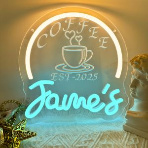 Customised neon signs featuring burger and chips names with vintage years, 3D engraving, personalised LED neon lighting. Perfect for fast food outlets, homes, restaurants, parties, man caves, living rooms and home décor. An ideal unique gift for restaurants, celebrations, housewarmings and more!