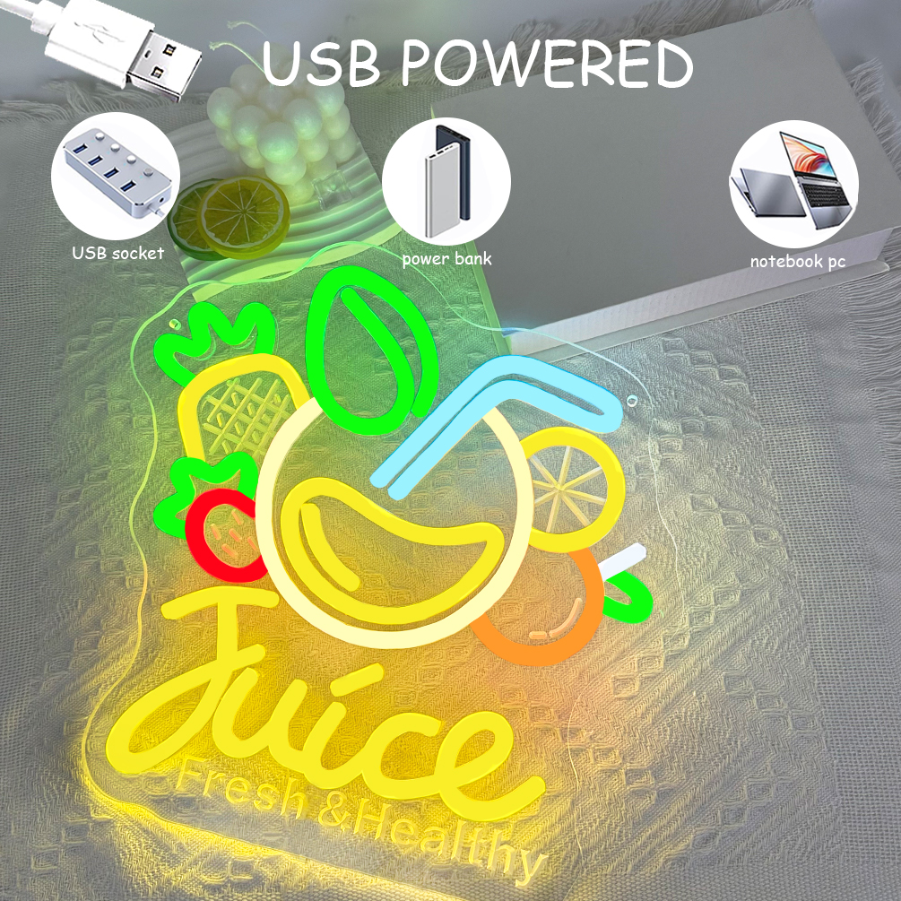 Customised fresh juice and name neon signs, personalised LED neon lights, perfect for graduation season, juice bars, food trucks, parties, cafés, living rooms and home décor. An ideal unique gift for graduation celebrations, parties, clubs, housewarmings and more! - 图片 4