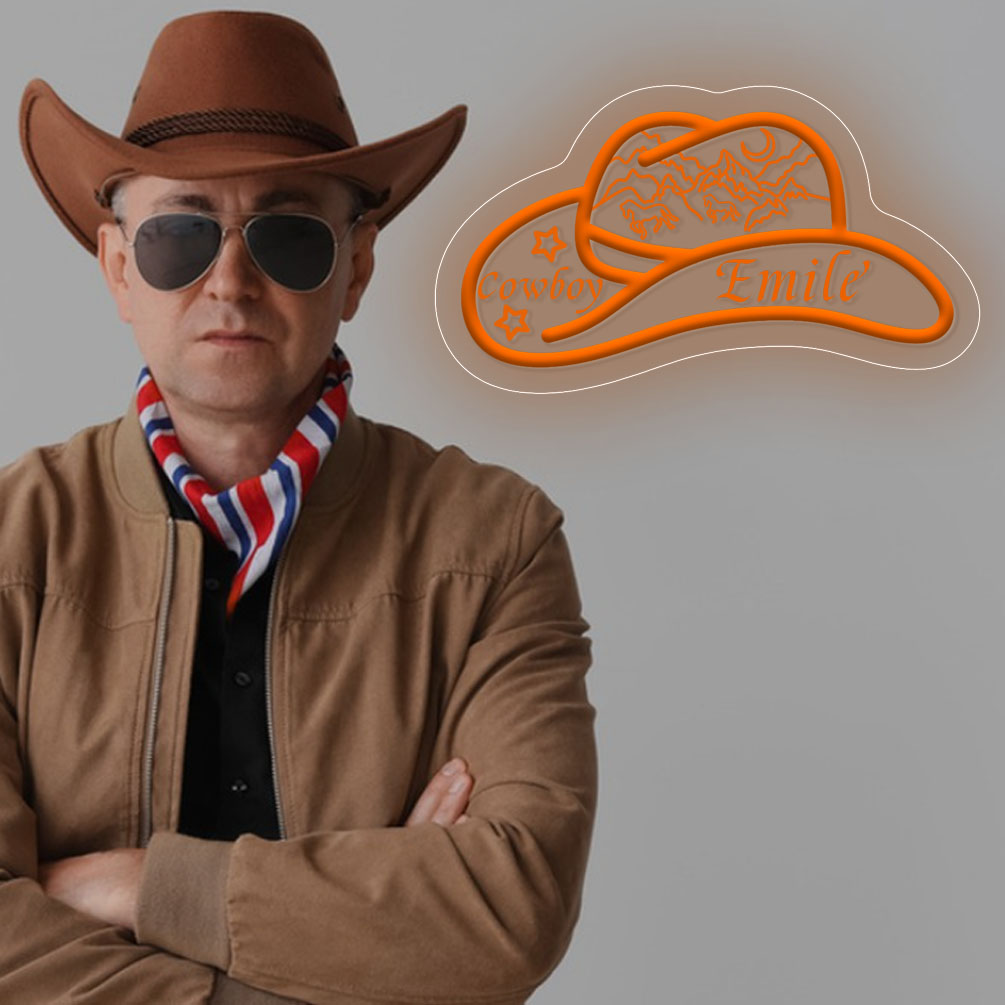 Custom Cowboy Hat Name Neon Sign, 3D Engraving, Personalised LED Wall Decoration with Mountain and Star, Suitable Suitable for Bedroom, Wedding, Birthday Gift, Office, Home Decoration, Unique and Ideal Gift for Housewarming, Family and Friends! - 图片 2