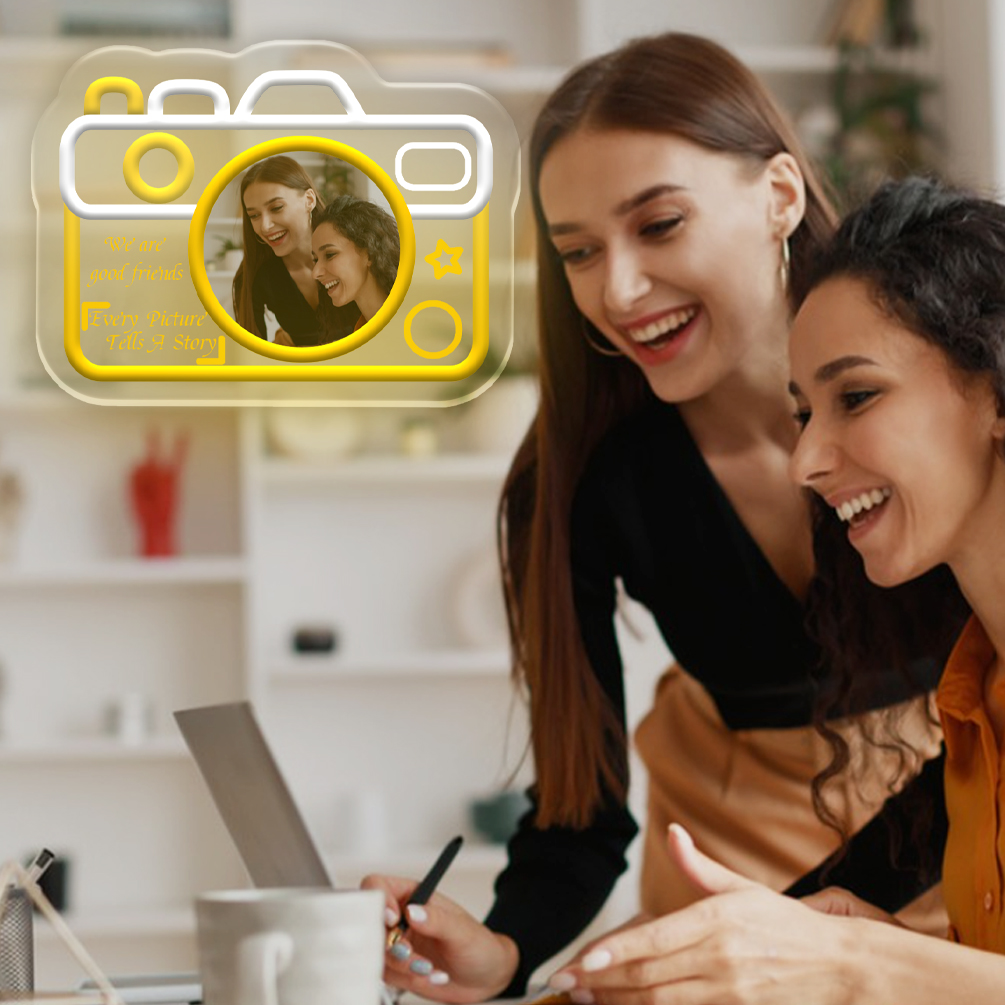 Custom camera picture and name neon sign, personalised UV LED neon for graduation season, weddings, studios, parties, photo clubs, living rooms and home decor, ideal gift for weddings, parties, birthdays, housewarming and other perfect matches! - 图片 6