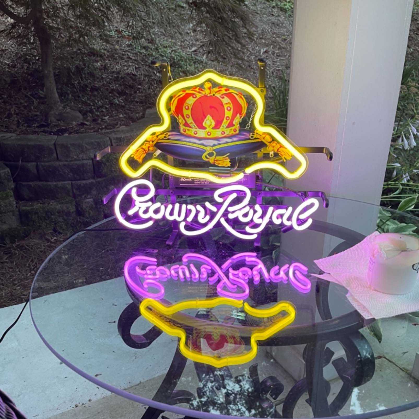 High Quality Crown Sign, HD Inkjet Graphic Printed Board, Large Glowing Glass Tube Neon LED Sign for Office, Party, Coffee Shop, Bar, Birthday, Men's Cave, Home and Event Wall Art Decoration. - 图片 4