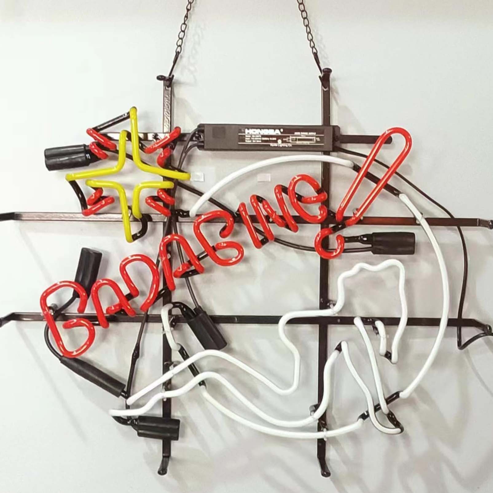 High quality Bada Bing girl sign, large glowing glass tube neon LED sign for office, party, coffee shop, bar, birthday, man cave, home and event wall art decoration. - 图片 2