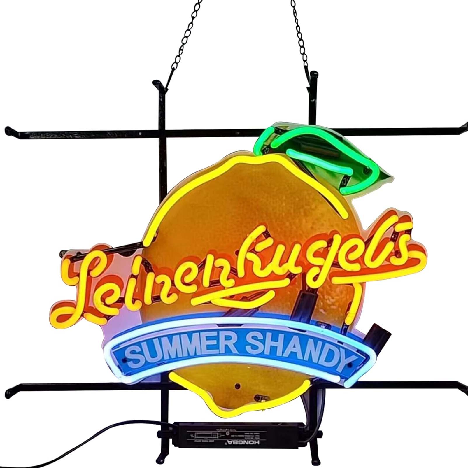 High quality super bright Beer Bar Barinin Leinenkugel's Wisconsin Brew sign with high definition inkjet graphic print board, large glowing glass tubes neon LED sign for offices, parties, coffee shops, bars, birthdays, men's caves, home and event wall art decor. - 图片 2