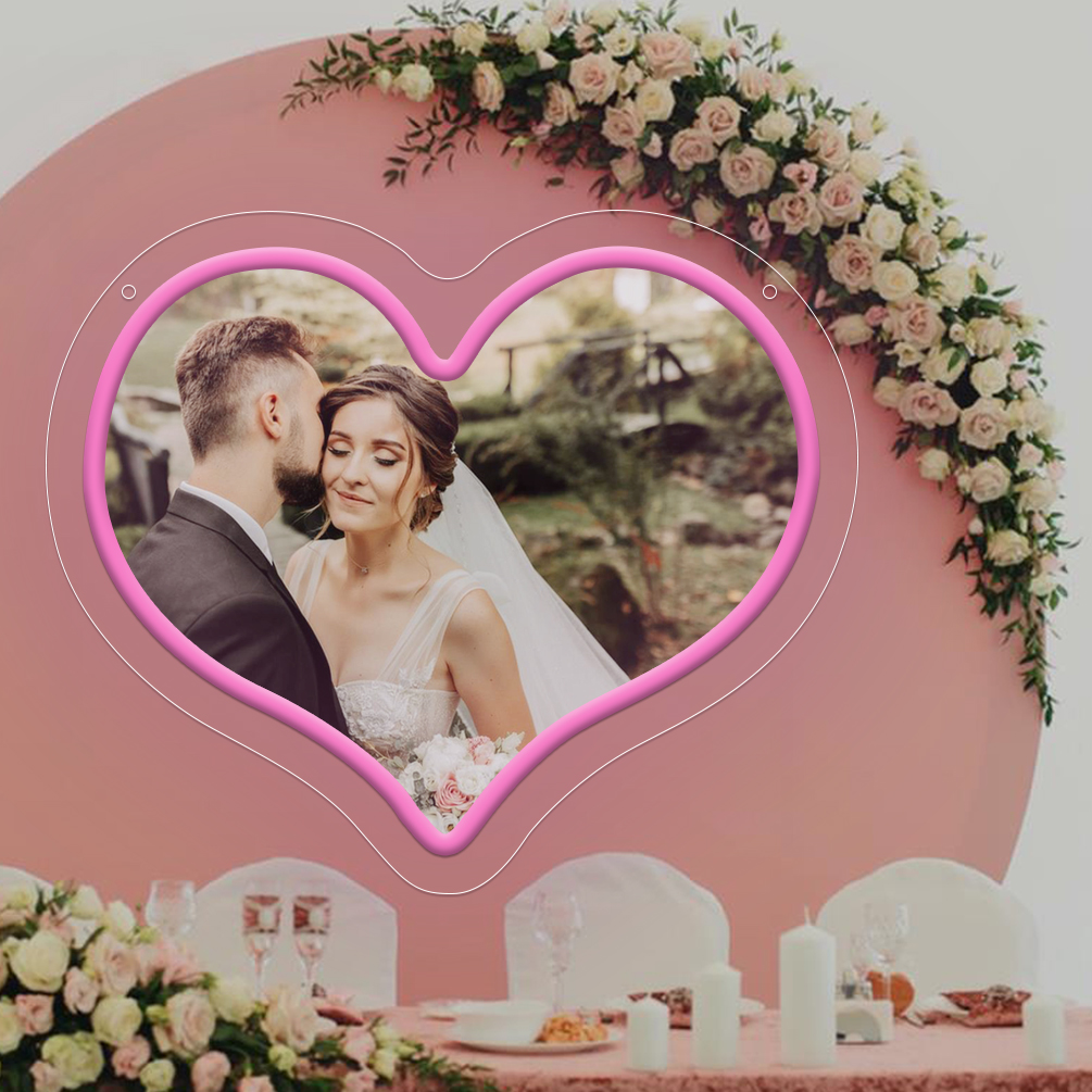 Customised heart shaped UV neon sign for living room, bedroom, office, bar, restaurant Unique LED neon illuminated sign for personalised neon decorations for weddings, birthdays, Christmas, New Year, housewarming etc. - 图片 2