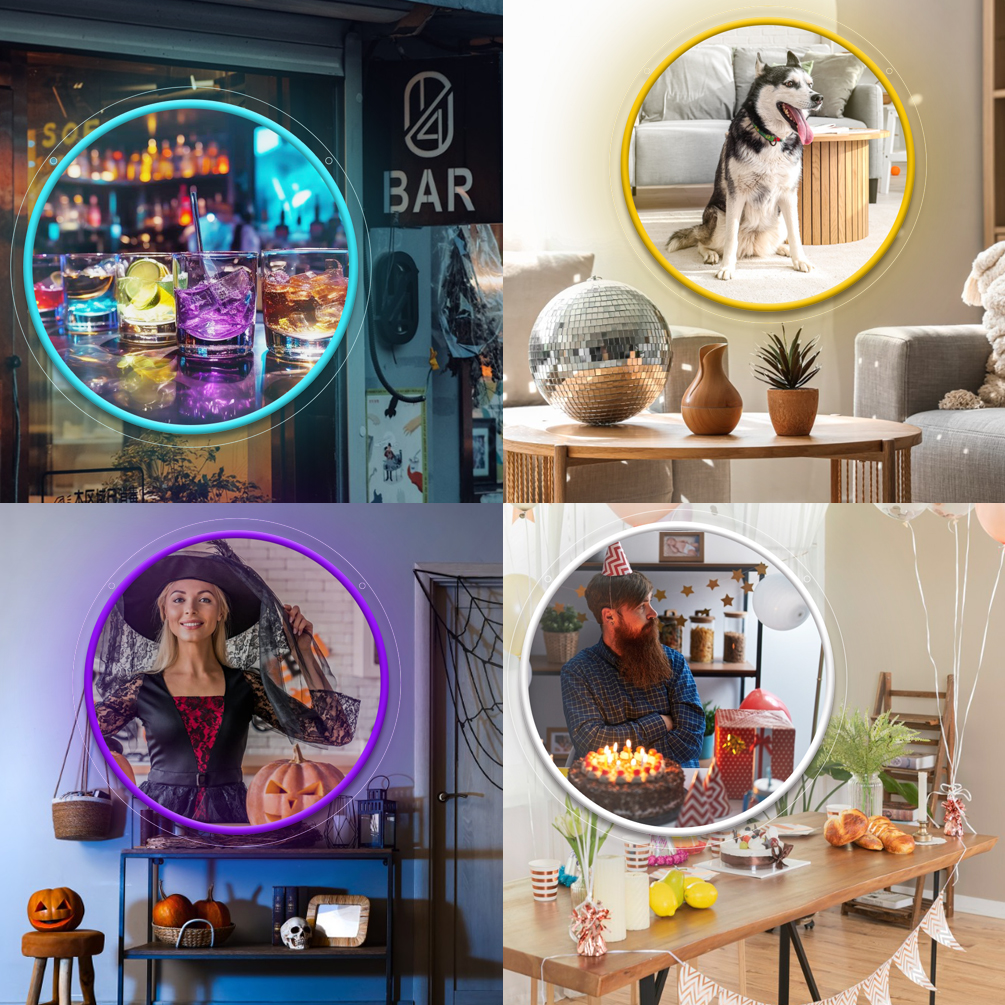 Customized Circle Shape UV Neon Lights, Unique LED Neon Glow Signs for Living Rooms, Bedrooms, Offices, Bars, Restaurants, Personalized Neon Decor for Weddings, Birthdays, Christmas, New Year, Housewarming & More - 图片 8