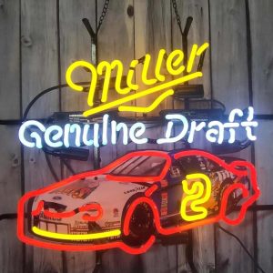 High Quality Super Bright Miller Genuine Car Signs, HD Inkjet Graphic Printing Board, Large Glowing Glass Tube Neon LED Signs for Office, Party, Coffee Shop, Bar, Birthday, Men's Cave, Home and Event Wall Art Decoration.