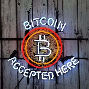 High quality super bright bitcoin sign with HD inkjet graphic printing board, large glowing glass tube neon LED sign for office, party, coffee shop, bar, birthday, man cave, home and event wall art decoration.