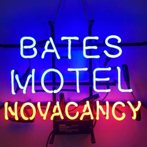 High quality super bright Bates motel no vacancy sign, large glowing glass tube neon LED sign for office, party, coffee shop, bar, birthday, man cave, home and event wall art decoration.