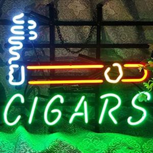 High quality super bright factory cigar metal frame sign, large glowing glass tube neon LED sign for office, party, coffee shop, bar, birthday, man cave, home and event wall art decoration.