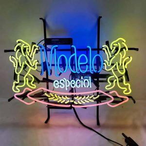 High Quality Super Bright Modelos Especial Beer Sign, Large Glowing Glass Tube Neon LED Sign for Office, Party, Coffee Shop, Bar, Birthday, Men's Cave, Home and Event Wall Art Decoration.
