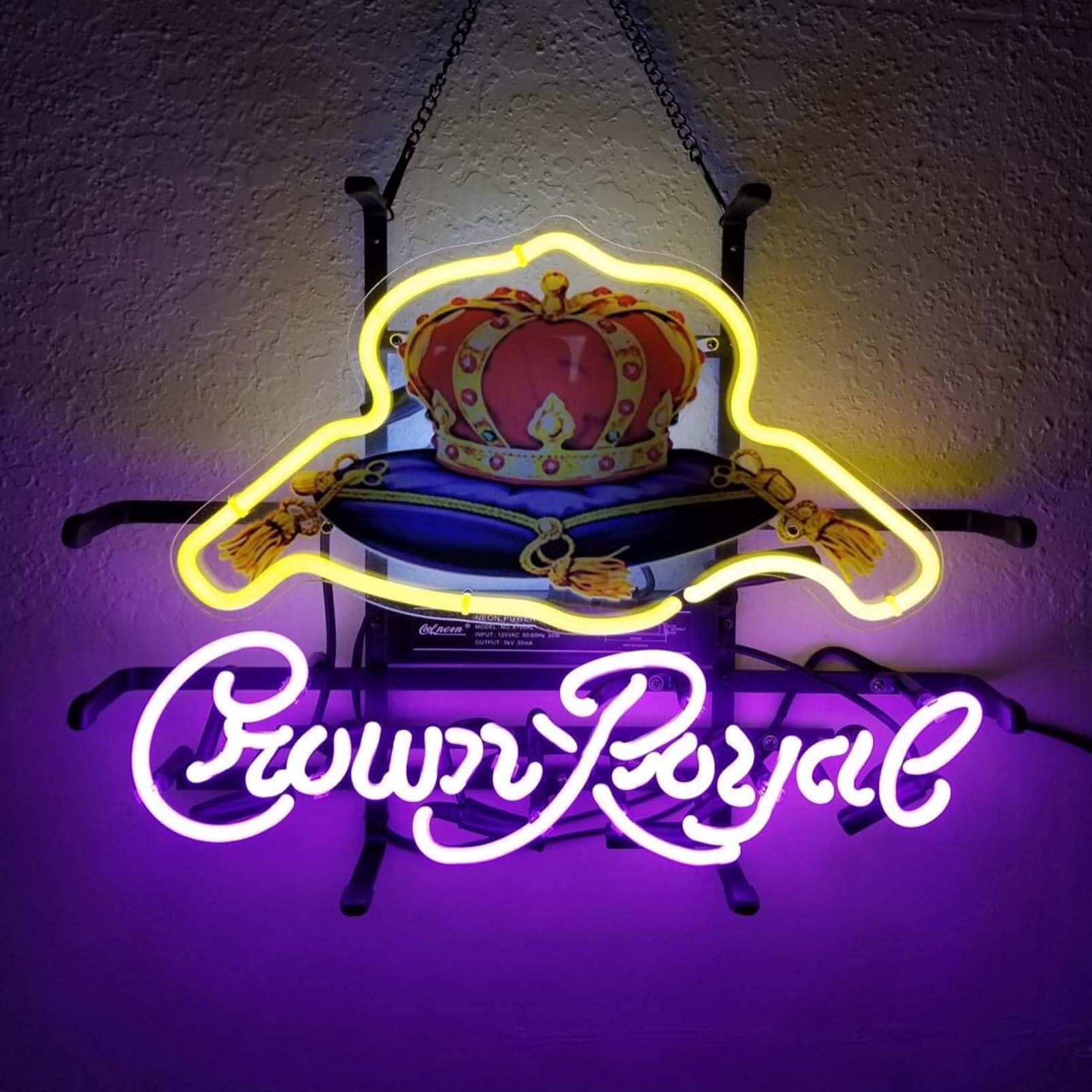 High Quality Crown Sign, HD Inkjet Graphic Printed Board, Large Glowing Glass Tube Neon LED Sign for Office, Party, Coffee Shop, Bar, Birthday, Men's Cave, Home and Event Wall Art Decoration.