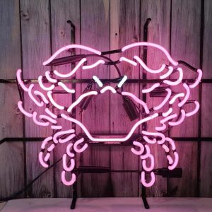 High quality crab sign, large glowing glass tube neon LED sign for office, party, coffee shop, bar, birthday, man cave, home and event wall art decoration.