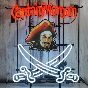 High Quality Super Bright Open Letter Display Mor gans Rum,HD Jet Graphic Printed Board, Large Bright Illuminated Glass Tube Neon LED Sign for Office, Party, Coffee Shop, Bar, Birthday, Men's Cave, Home and Event Wall Art Decoration.60.96 X 50.80 cm