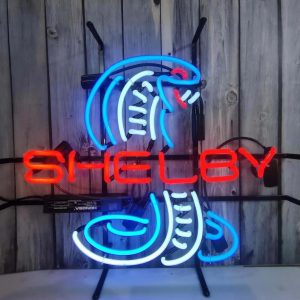 High quality super bright open letter display Shelby Cobra sign with large bright illuminated glass tubes neon LED sign for office, party, coffee shop, bar, birthday, man cave, home and event wall art decoration.