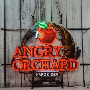 High Quality Super Bright Angry Orchard Hard Cider Sign, HD Inkjet Graphic Printed Board, Large Glowing Glass Tube Neon LED Sign for Office, Party, Coffee Shop, Bar, Birthday, Men's Cave, Home and Event Wall Art Decoration.