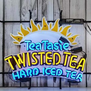 High Quality Super Bright Beer Twisted Tea The Original Hard Iced Tea Sign, HD Inkjet Graphic Printed Board, Large Glowing Glass Tube Neon LED Signs for Office, Party, Coffee Shop, Bar, Birthday, Men's Cave, Home and Event Wall Art Decoration.