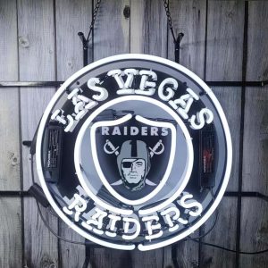 High quality super bright IAS VEGAS RAIDERS sign with high definition inkjet graphic print board, large glowing glass tubes neon LED sign for office, parties, coffee shops, bars, birthdays, men's caves, home and event wall art decoration.