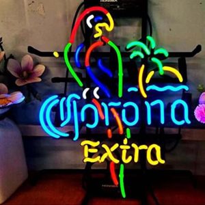 High quality super bright parrot metal frame sign, large glowing glass tube neon LED sign for office, party, coffee shop, bar, birthday, man cave, home and event wall art decoration.