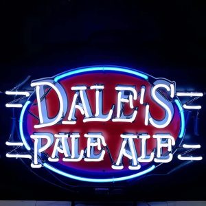 High quality super bright Dale's Pale Ale sign with high definition inkjet graphic print board, large glowing glass tubes neon LED sign for office, parties, coffee shops, bars, birthdays, men's caves, home and event wall art decor.