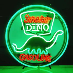 High Quality Super Bright Sinclair Dinosaur Beer Sign, HD Inkjet Graphic Printed Board, Large Glowing Glass Tube Neon LED Sign for Office, Party, Coffee Shop, Bar, Birthday, Men's Cave, Home and Event Wall Art Decoration.