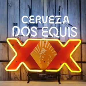High Quality Super Bright Dos Dquis Bright Red Xx Mexican Beer Sign, High Definition Inkjet Graphic Printed Board, Large Glowing Glass Tube Neon LED Sign for Office, Party, Coffee Shop, Bar, Birthday, Men's Cave, Home and Event Wall Art Decoration.