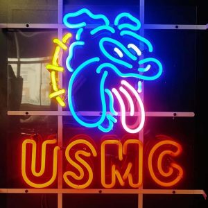 High Quality Super Bright Usmc Signs, Large Glowing Glass Tube Neon LED Signs for office, parties, coffee shops, bars, birthdays, men's caves, home and event wall art decoration.