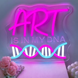 Custom IS IN MY DNA and name neon lights, 3D engraving, personalised LED neon lights for art galleries, shops, parties, clubs, bars, bedrooms, living rooms and home decor, ideal for unique gifts for art galleries, parties, clubs, housewarmings and more!