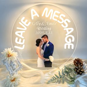 Custom message name and photo neon sign, personalised LED neon lights for weddings, events, parties, living room and home decoration, unique and ideal gift for birthdays, weddings, graduations, engagements, business, pubs, housewarming and more!