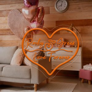 Customised neon hearts with names, 3D engraving, personalised LED neon lights for weddings, events, parties, bedrooms, living rooms and home decor, unique and ideal gifts for birthdays, weddings, ceremonies, Valentine's Day, Children's Day and more!