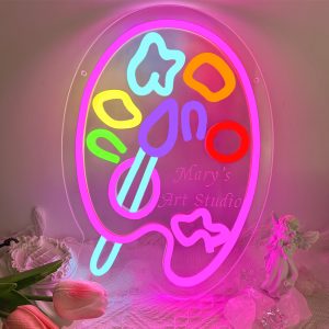 Custom colour palette and name neon signs, personalised art studio LED neon lights for clubs, art events, parties, living room and home decor, unique and ideal gifts for birthdays, workshops, business, housewarming and more!