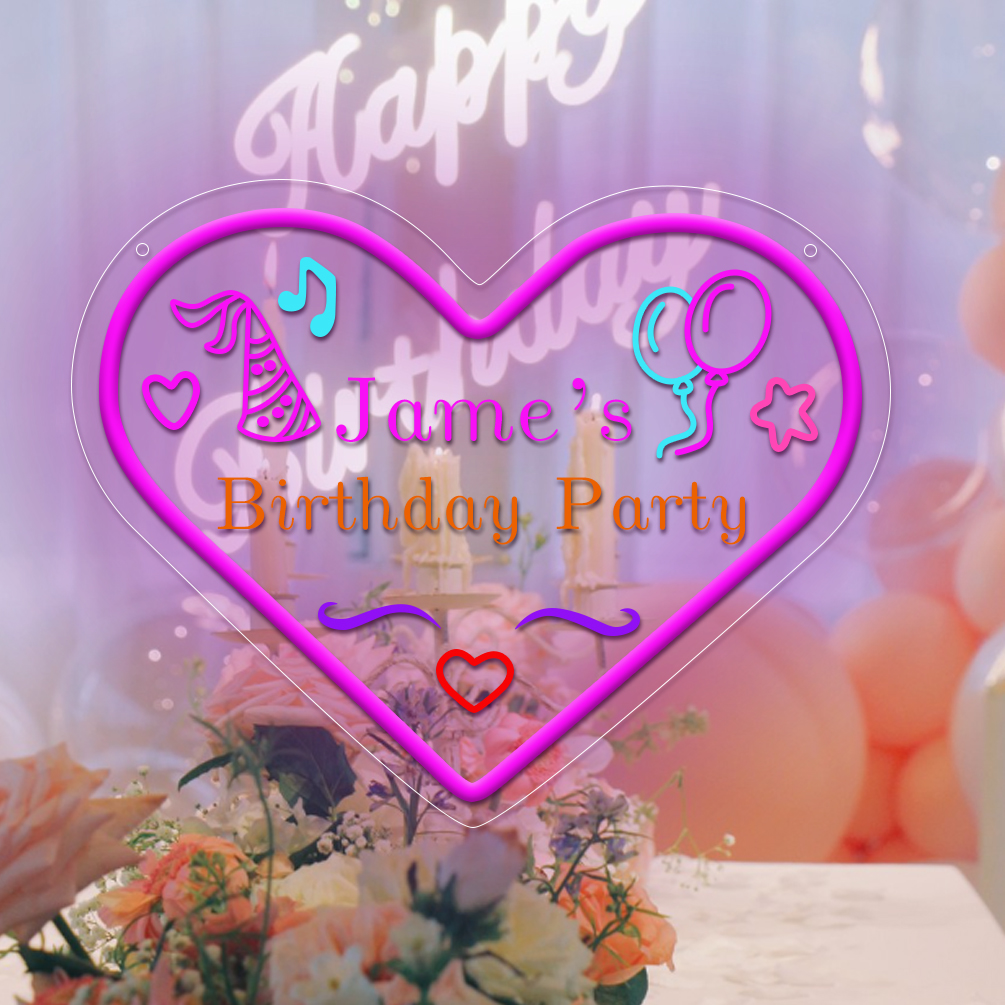 Customised love neon sign with 3D engraving and LED neon light, suitable for birthday, party, event, children's room, bedroom, living room and home decoration, unique and ideal gift for birthday, party, ceremony, children's day, housewarming and so on!
