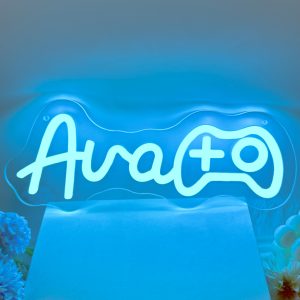 Custom name neon sign with game console pattern, personalised LED neon sign for wedding, children's room, bedroom, living room decoration, unique and ideal gift for birthday, wedding, graduation, children's day, housewarming, etc.