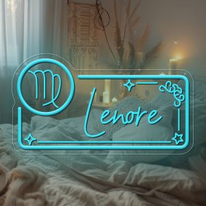 Custom neon sign with Virgo zodiac sign pattern and name , 3D engraving, personalised LED neon light, suitable for wedding, children's room, bedroom, living room decorations, unique and ideal gift for birthdays, weddings, graduations, children's day, housewarming and more!