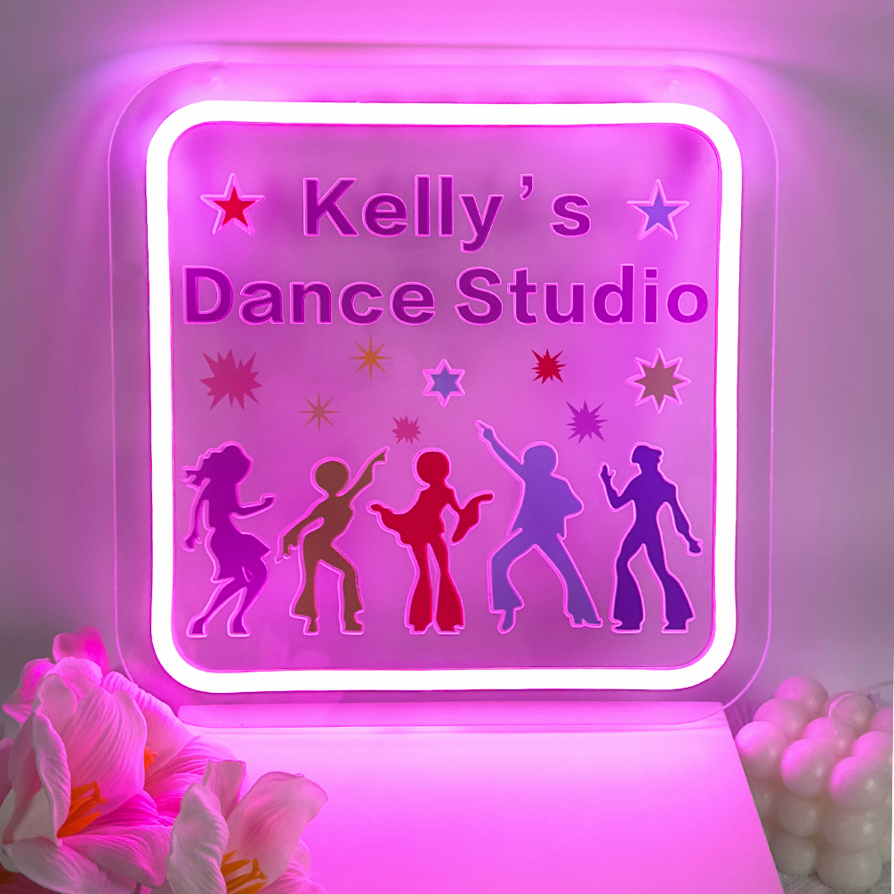 Custom Dance and Name Neon Signs, 3D Engraving, UV Neon for Theme Parties, Dance Studios, Men's Caves, Bars, Clubs, Unique and Ideal Favours for Parties, Birthdays, Weddings, Housewarmings and more!