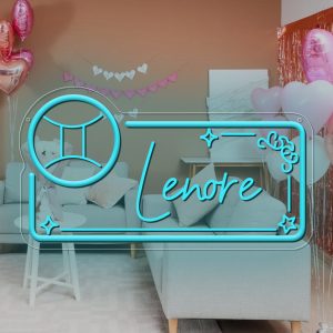 Customised neon sign with Gemini constellation pattern and name , 3D engraving, personalised LED neon light, suitable for weddings, children's rooms, bedrooms, living room decorations, unique and ideal gift for birthdays, weddings, graduations, children's day, housewarming and more!